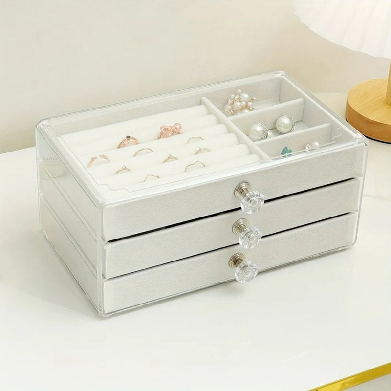 Elegante Joyero 3 Niveles Con Tapa